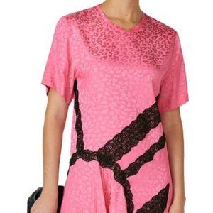 Koche Collective Pink Leopard Print Asymmetric Dress EUC Size 38/ US 6 Misses